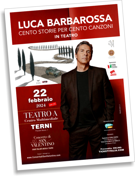 Concerto Luca Barbarossa a Terni - 22 febbraio 2025 - San Valentino Teatro A CCM